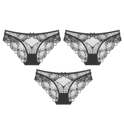 3pcs Charm Panties Black