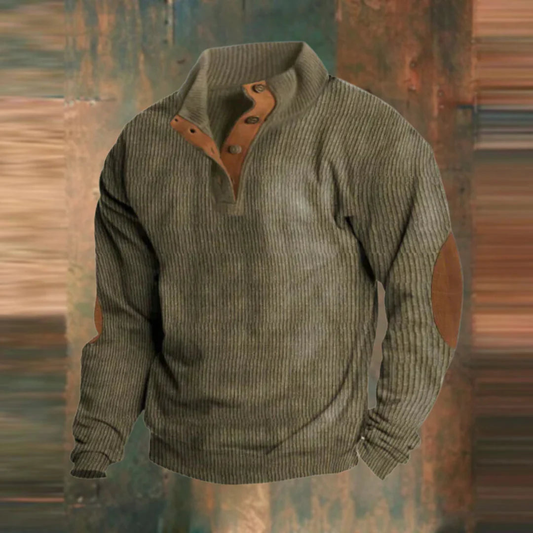 CEDARWOOD - CLASSIC HENLEY RIBBED SWEATER 1+1 FREE