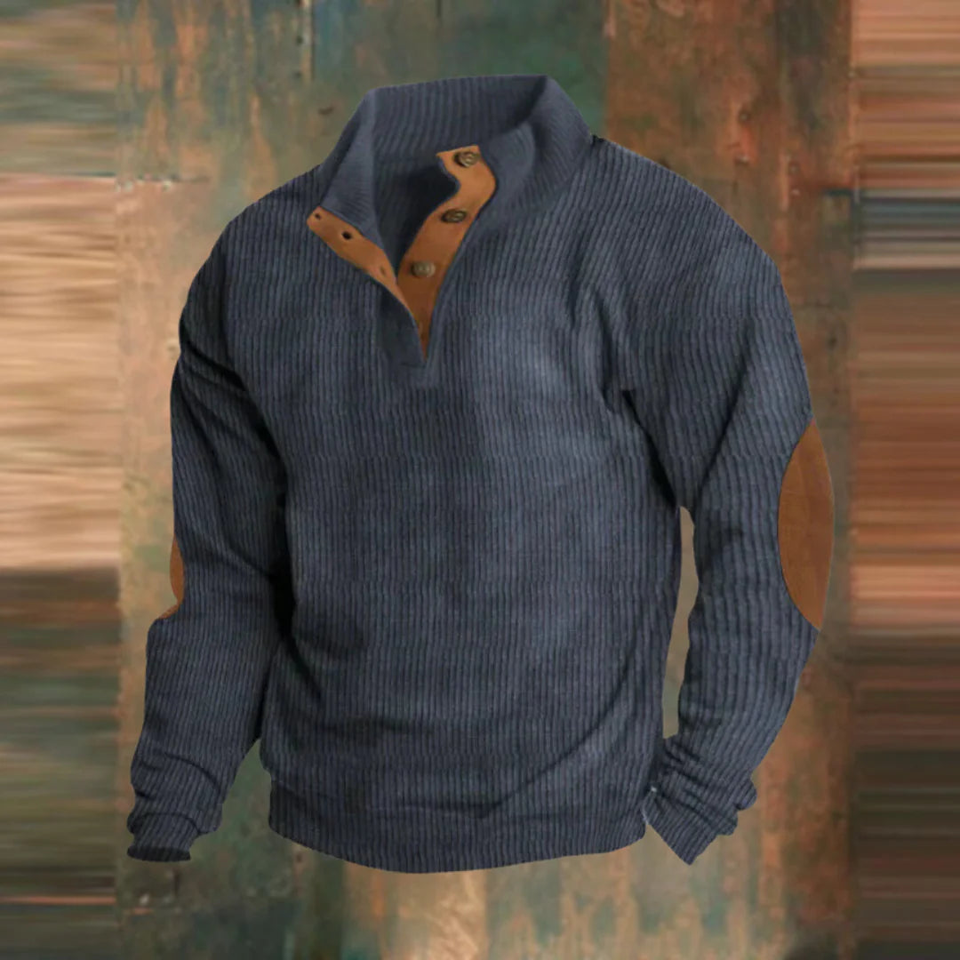 CEDARWOOD - CLASSIC HENLEY RIBBED SWEATER 1+1 FREE