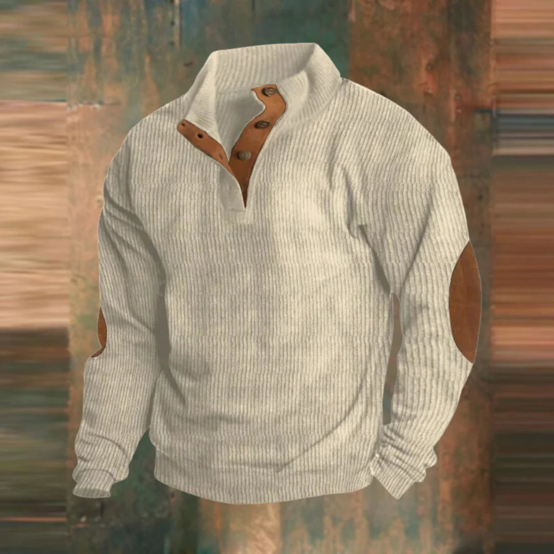 CEDARWOOD - CLASSIC HENLEY RIBBED SWEATER 1+1 FREE