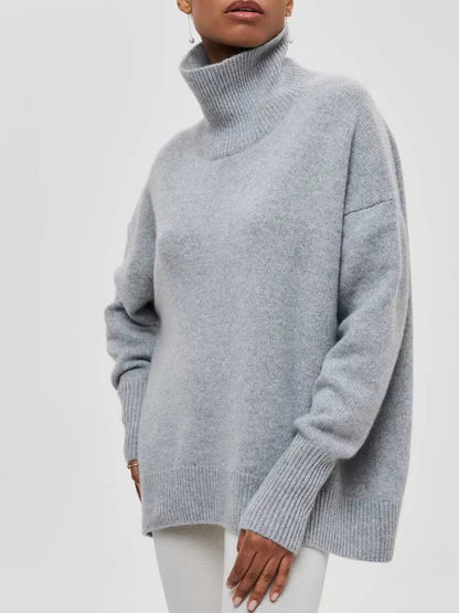 WOMEN'S THICK KNIT TURTLENECK PULLOVER