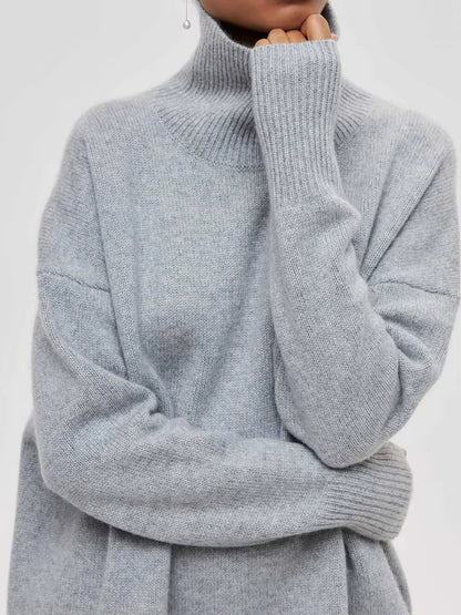 WOMEN'S THICK KNIT TURTLENECK PULLOVER