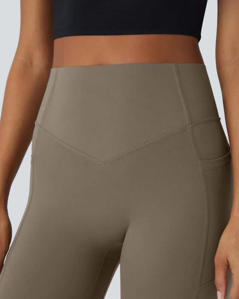 Hoch taillierte, Po-Lifting- und Bauch-Kontroll-Trainings-Leggings mit Seitentaschen (2er-Pack)